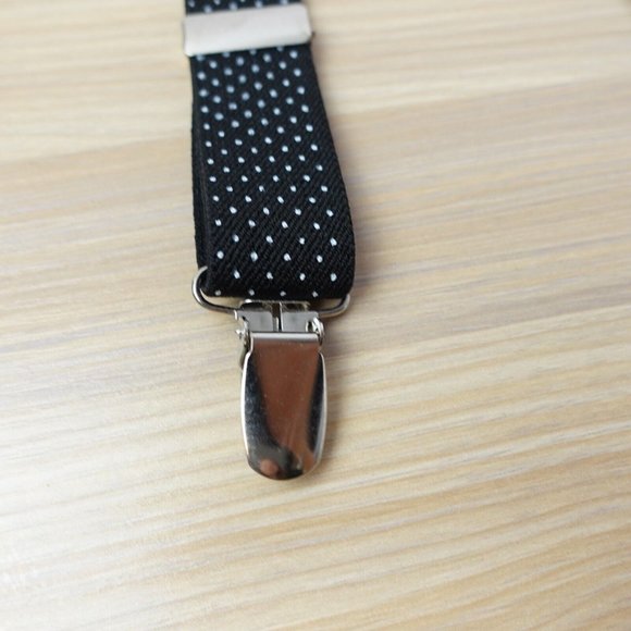 Suspender Boy Black Clip On Y Back Polka Dots Adjustable Stretch LITTLEST PRINCE - Picture 4 of 8